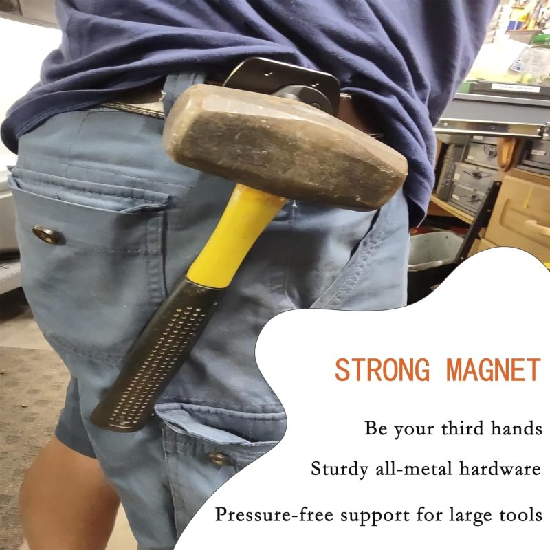 Magnetic Tool Holder, All Metal Strong Magnetic Belt Clip Holster for Screws,Nails,Hammer,Pliers,Spanner,Sockets,Trowel and Any Magnetic Hardware| Great for Electricians, Plumbers, Carpenters - Image 2