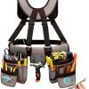 Tool Belt for Men, Professional Tool Belts with Suspenders, Magnetic Tool Pouch, Adjustable Utility Belt Tools Organizer, Heavy Duty Construction Work Bags Tool Pouch for Electrician, Carpenter