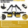 Heavy Duty Tool Belt with Harness and Suspenders – 32 Pockets and Pouches, 1680D Ballistic Material, Reflective Strips for Safety – Tool Belt Suspenders for Men, Electricians, and Carpenters, Yellow - Image 2