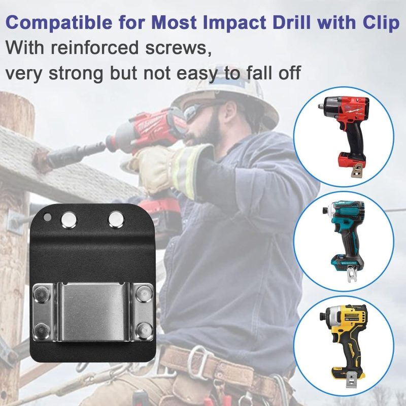 Drill Belt Holder - Tactical Drill Clip for Tool Belt, Clip-on Drill Hook for  Cordless Drill Driver | Fits Up to 2" Tool Belt - Image 2