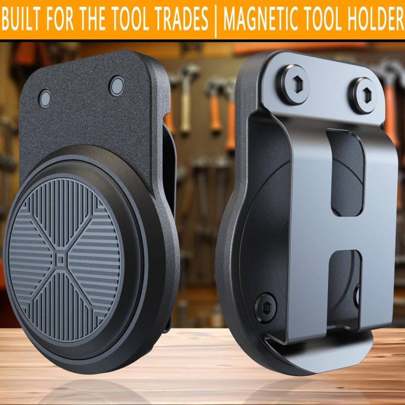 Magnetic Tool Holder | Strong Magnet Clip-On Belt Holster for Wrench, Pliers, Screw Driver, Hammer, Screws, Nails, Sockets, Trowel, Drill Bit, or Any Magnetic Tool and Hardware Holder - Image 2