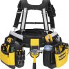Heavy Duty Tool Belt with Harness and Suspenders – 32 Pockets and Pouches, 1680D Ballistic Material, Reflective Strips for Safety – Tool Belt Suspenders for Men, Electricians, and Carpenters, Yellow
