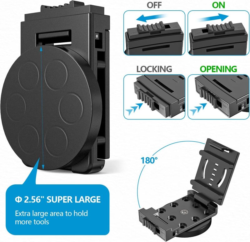 Heavy Duty Magnetic Tool Belt Clip - 2 Piece Non-Slip Magnetic Tool Clip, Clip-On Magnet Belt Clip for Hammers, Screwdrivers, Screwdrivers, Wrenches, Drills, Pliers, Sockets and other Metal Tools - Image 2