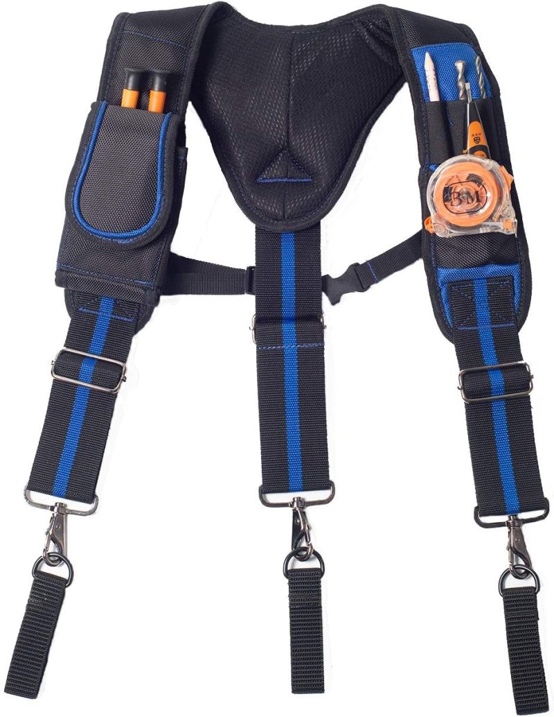 Tool Belt Suspenders, Tool Pouch Suspenders for Tool Belt, Includes Phone Pouch Pen Holder Tool Belt Loops（Without Tools