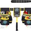 Tool Belt, Magnetic Tool Pouch with 26 Pockets for Men Heavy Duty Tool Pouch Bag, Detachable Tool Bags for Carpenter Electrician Construction Utility Belt Gifts for Dad (26 Pockets with Magnet Pouch)
