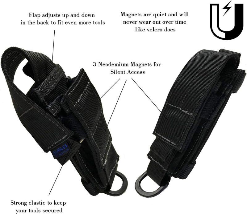 Multi Tool Pouch and Folding Knife Sheath with Strong Magnetic Removable Flap - Image 2