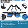Heavy Duty Tool Belt with Harness and Suspenders – 32 Pockets and Pouches, 1680D Ballistic Material, Reflective Strips for Safety – Tool Belt Suspenders for Men, Electricians, and Carpenters, Blue - Image 2