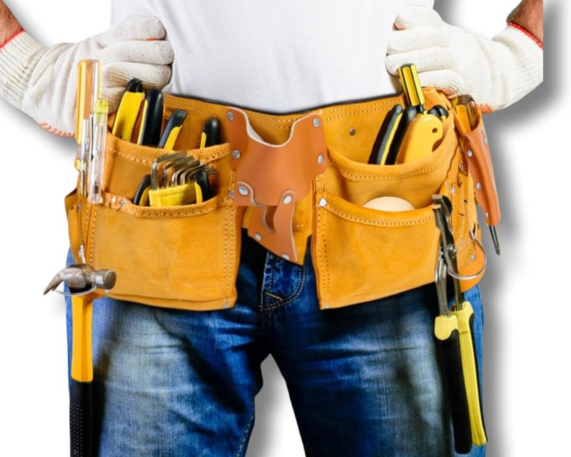 Gift for men, Leather Tool Belt for Carpenter, Construction Pouch, Framers, Handyman, Electrician, Brown color, belts adjusts from 33'' up to 48''