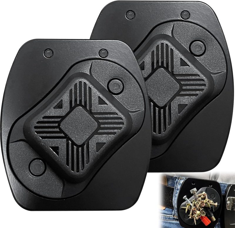 Magnetic Tool Holder, All Metal Strong Magnetic Belt Clip Holster for Screws,Nails,Hammer,Pliers,Spanner,Sockets,Trowel and Any Magnetic Hardware| Great for Electricians, Plumbers, Carpenters