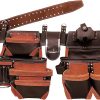 Leather Tool Belt 19 Pocket Multipurpose Pockets Work Organizer Bag Framing Fat Lip Tool Holder for Carpenter, Construction, Handyman and Electrician Tool Bag Set - Image 2